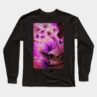 ART PRINT VIBRANT PINK TROPICAL DECO ABSTRACT FLOWERS POSTER Long Sleeve T-Shirt